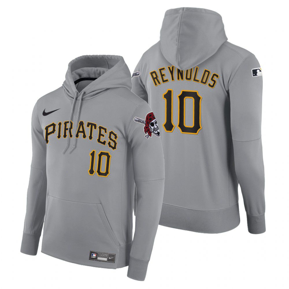 Men Pittsburgh Pirates #10 Reynolds gray road hoodie 2021 MLB Nike Jerseys->customized mlb jersey->Custom Jersey